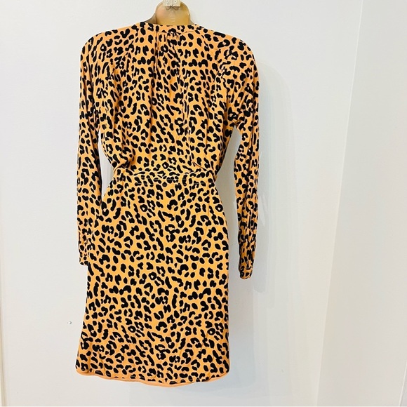 Rails Jaguar Leopard Print Long Sleeve Mini Dress XS Fall Brunch Chic - Picture 4 of 11